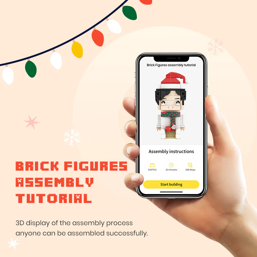 Christmas Corgi Fully Body Puppy Customizable Corgi 1 Dog Photo Custom Brick Figures Small Particle Block Brick Me Figures Customized Corgi Only